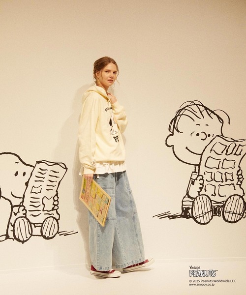 PEANUTS（ピーナッツ）の「MILKFED. × PEANUTS HOODIE（パーカー・レディース・チャコール/オフホワイト・ONE SIZE）」の6枚目の写真