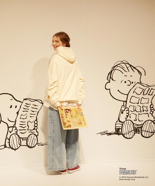 PEANUTS（ピーナッツ）の「MILKFED. × PEANUTS HOODIE（パーカー・レディース・チャコール/オフホワイト・ONE SIZE）」の7枚目の写真