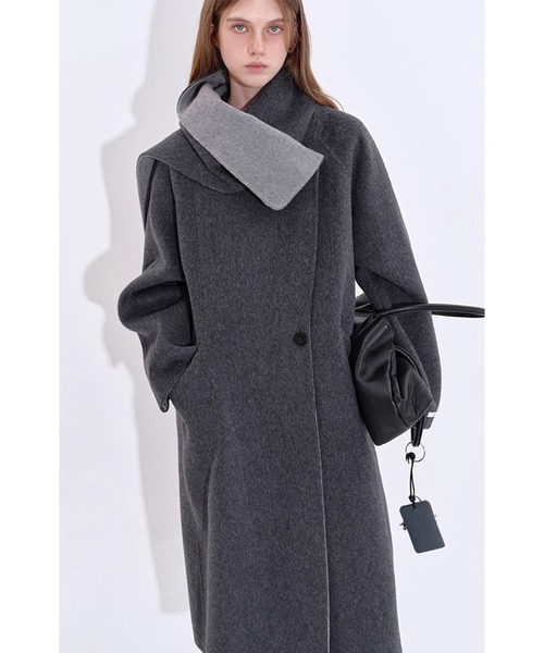 マフラーセット ダブルフェイス ウールロングコート FD25W113【Fano