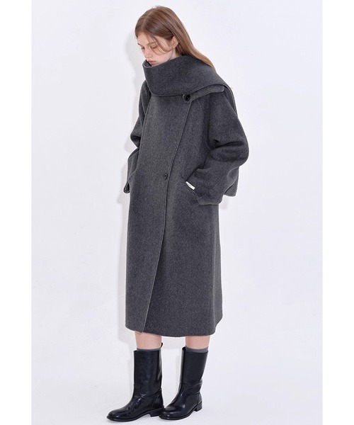 セール】マフラーセット ダブルフェイス ウールロングコート FD25W113