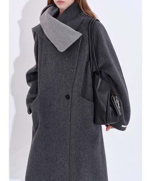 セール】マフラーセット ダブルフェイス ウールロングコート FD25W113