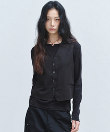 CLASSIC BUCKLE POINT VEST_BLACK