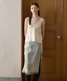 RIBBON LAYERED SKIRT IVORY