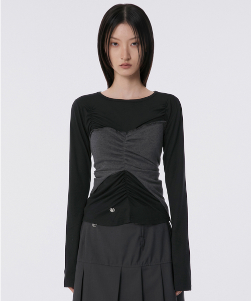 FLAREUP（フレアアップ）の「Bustier Layered Long Sleeve (FL-152_Black)（Tシャツ/カットソー・レディース・ブラック・OS）」の10枚目の写真