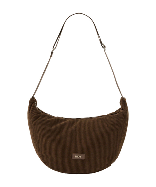 Corduroy Hobo Crossbody Bag Brown