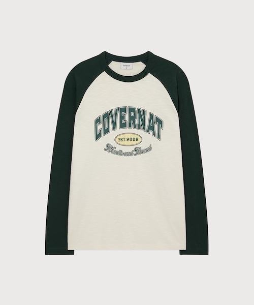 COVERNAT（カバーナット）の「[SOOBIN着用] RAGLAN ARCH LOGO LONG SLEEVE（Tシャツ/カットソー・メンズ・グリーン/ネイビー・X-LARGE/LARGE/MEDIUM/SMALL）」の8枚目の写真