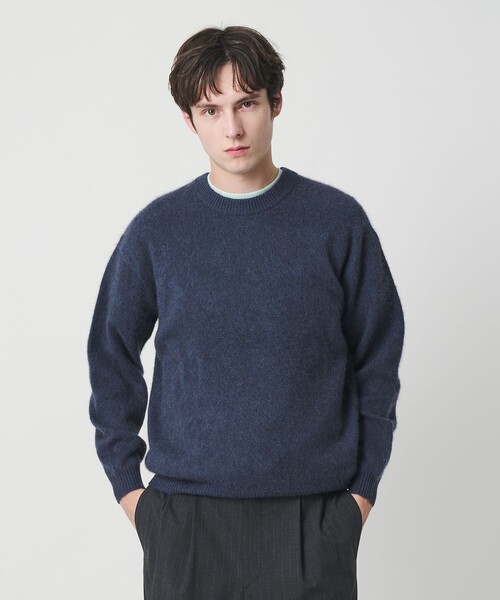 BEAUTY&YOUTH UNITED ARROWS(ビューティーアンドユースユナイテッドアローズ)の「ブラッシュド ヤク クルーネック ニット(ニット/セーター・メンズ・ロイヤルブルー/ベージュ/ダークグレー・S/M/XL/L)」の4枚目の写真