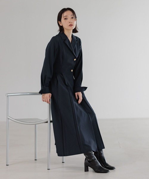 Andemiu（アンデミュウ）の「カシュクールフウワンピース606735（ワンピース・レディース・チャコールグレー/ベージュ/ネイビー・FREE）」の3枚目の写真