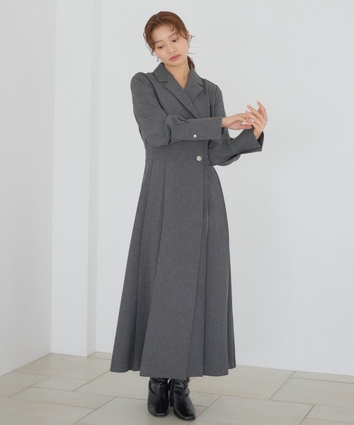 Andemiu（アンデミュウ）の「カシュクールフウワンピース606735（ワンピース・レディース・チャコールグレー/ベージュ/ネイビー・FREE）」の2枚目の写真