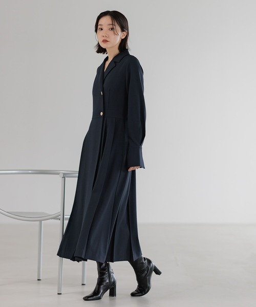 Andemiu（アンデミュウ）の「カシュクールフウワンピース606735（ワンピース・レディース・チャコールグレー/ベージュ/ネイビー・FREE）」の4枚目の写真