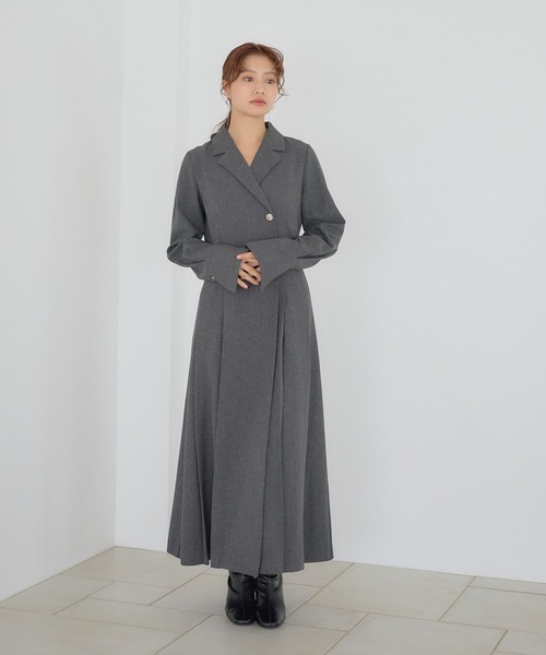 Andemiu（アンデミュウ）の「カシュクールフウワンピース606735（ワンピース・レディース・チャコールグレー/ベージュ/ネイビー・FREE）」の7枚目の写真