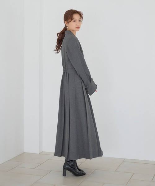 Andemiu（アンデミュウ）の「カシュクールフウワンピース606735（ワンピース・レディース・チャコールグレー/ベージュ/ネイビー・FREE）」の9枚目の写真