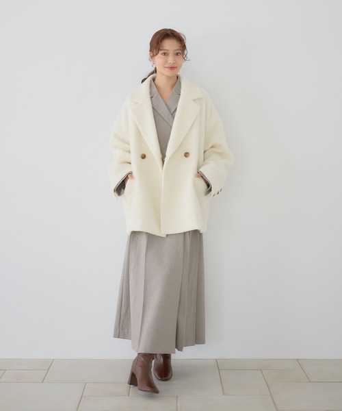 Andemiu（アンデミュウ）の「カシュクールフウワンピース606735（ワンピース・レディース・チャコールグレー/ベージュ/ネイビー・FREE）」の12枚目の写真