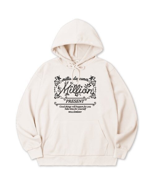 MILLION DAY(ミリオンデイ)の「MILLION Strap Heavy Jersey Hoodie(パーカー・メンズ・ダークグリーン/アイボリー/ネイビー/イエロー・LARGE/MEDIUM/X-LARGE)」の4枚目の写真