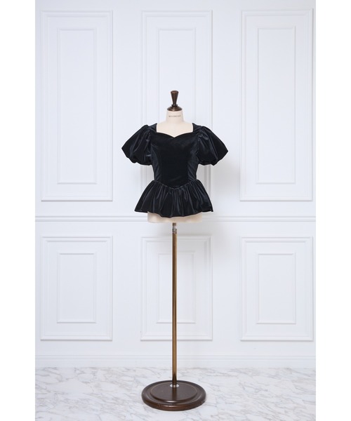 Velour Balloon Sleeve Peplum Top（シャツ/ブラウス）｜MISTREASS 
