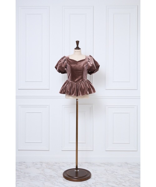 Velour Balloon Sleeve Peplum Top（シャツ/ブラウス）｜MISTREASS 