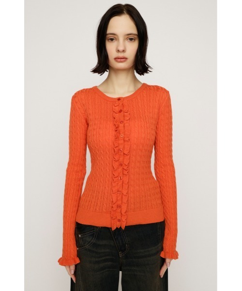 SLY(スライ)の「FRONT FRILL KNIT TOPS フロントフリル ニット トップス 秋服 冬服(ニット/セーター・レディース・オレンジ/ブラック/杢グレー・FREE)」の15枚目の写真