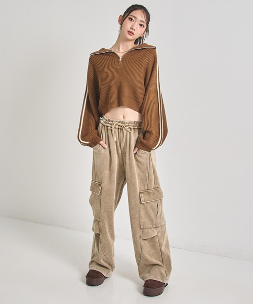ANAP(アナップ)の「ハーフジップ ライン デザイン ニット トップス(ニット/セーター・レディース・ライトブルー/ブラウン/グレー・F)」の10枚目の写真