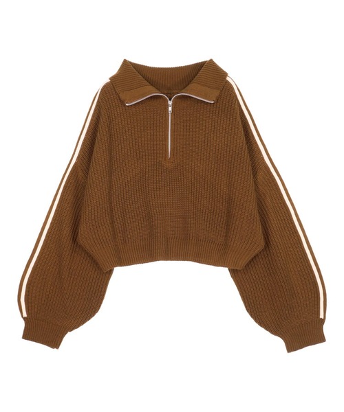 ANAP(アナップ)の「ハーフジップ ライン デザイン ニット トップス(ニット/セーター・レディース・ライトブルー/ブラウン/グレー・F)」の17枚目の写真