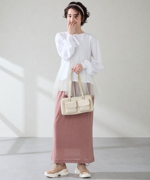 MISCH MASCH(ミッシュマッシュ)の「ダブルポケットボストンバッグ(ショルダーバッグ・レディース・ベージュ/ブラック・フリ-)」の21枚目の写真
