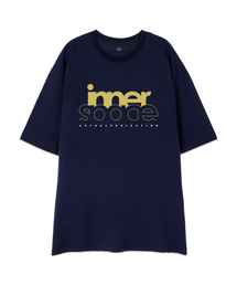 [オーバーサイズ]ヴィンテージインナースペース13番手綿ラウンドネック半袖Tシャツ_ネイビー