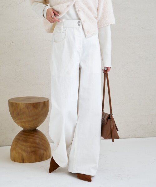 mystic（ミスティック）の「スタッズデニム（デニムパンツ・レディース・オフホワイト/ブルー系その他・0/1/2）」の9枚目の写真