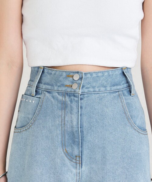 mystic（ミスティック）の「スタッズデニム（デニムパンツ・レディース・オフホワイト/ブルー系その他・0/1/2）」の8枚目の写真