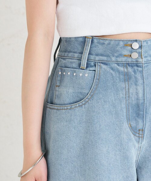 mystic（ミスティック）の「スタッズデニム（デニムパンツ・レディース・オフホワイト/ブルー系その他・0/1/2）」の6枚目の写真
