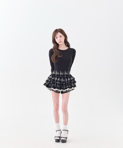 Charm Frill Culotte Mini Skirt（スカート）｜andwang（アンドワン