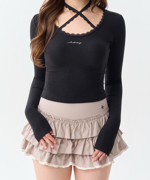 Charm Frill Culotte Mini Skirt（スカート）｜andwang（アンドワン