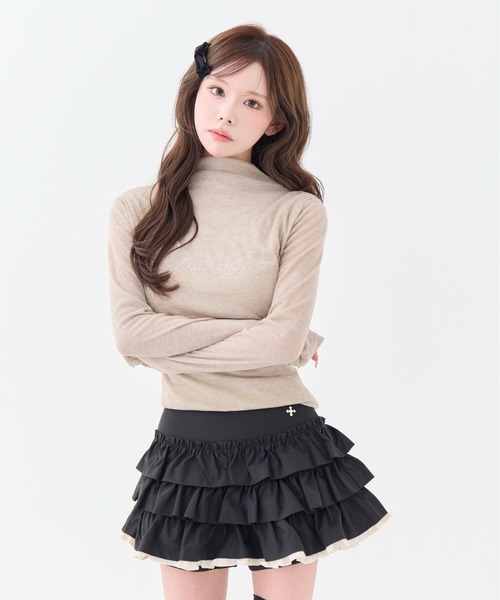 andwang(アンドワン)の「Charm Frill Culotte Mini Skirt(スカート・レディース・チェック/ベージュ/ブラック・MEDIUM/SMALL)」の17枚目の写真