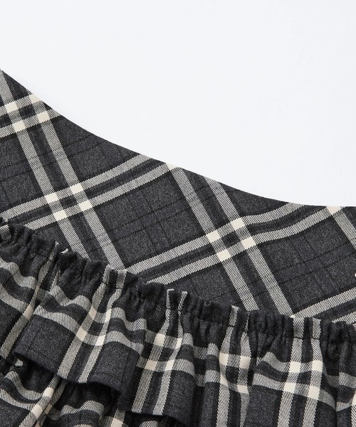 andwang(アンドワン)の「Charm Frill Culotte Mini Skirt(スカート・レディース・チェック/ベージュ/ブラック・MEDIUM/SMALL)」の8枚目の写真