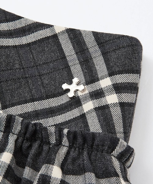 andwang(アンドワン)の「Charm Frill Culotte Mini Skirt(スカート・レディース・チェック/ベージュ/ブラック・MEDIUM/SMALL)」の7枚目の写真