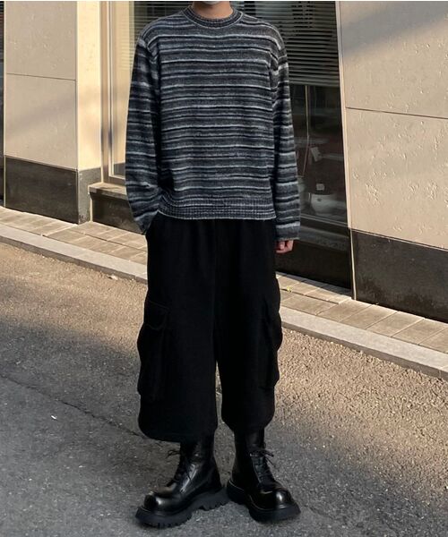 LEARVE（ルアブ）の「グラデーションスタックスマキシクルーネックニットチャコール（ニット/セーター・メンズ・その他・MEDIUM/LARGE/X-LARGE）」の11枚目の写真