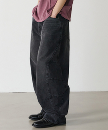 sharp corn denim pants (black)