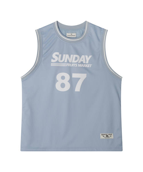 SUNDAY FRUIT MARKET(サンデーフルーツマーケット)の「SUNDAY 87 MESH TANK SKYBLUE(Tシャツ/カットソー・メンズ・その他・MEDIUM/LARGE)」の1枚目の写真