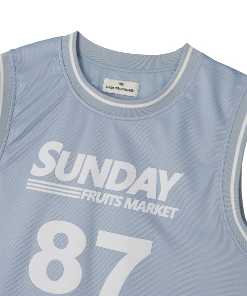 SUNDAY FRUIT MARKET(サンデーフルーツマーケット)の「SUNDAY 87 MESH TANK SKYBLUE(Tシャツ/カットソー・メンズ・その他・MEDIUM/LARGE)」の2枚目の写真