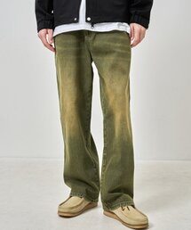 AOTT（アンアウトピット）の「オイルウォッシングワイドデニムパンツカーキ（デニムパンツ）」