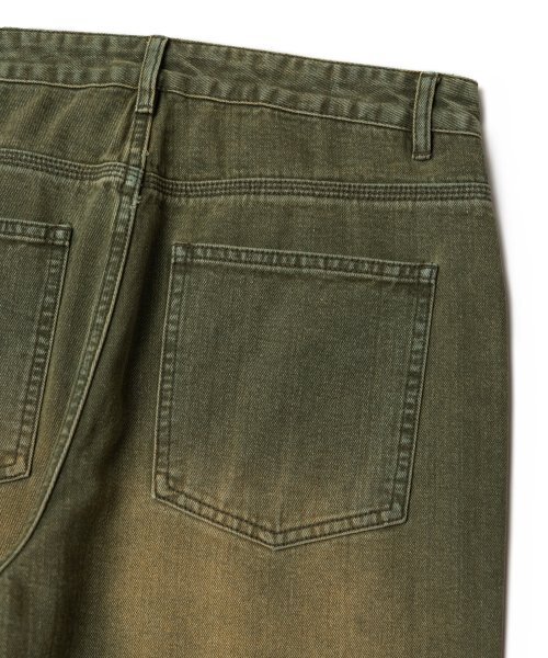 AOTT(アンアウトピット)の「オイルウォッシングワイドデニムパンツカーキ(デニムパンツ・メンズ・カーキ・MEDIUM/X-LARGE/LARGE)」の6枚目の写真