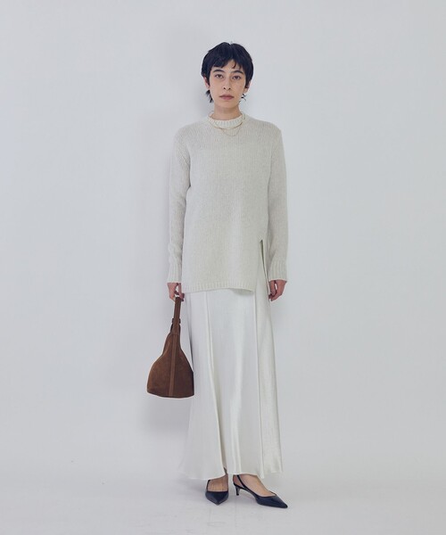 1er Arrondissement(プルミエアロンディスモン)の「ラメノットウールスリットニット(ニット/セーター・レディース・ブラック系その他3/オフホワイト・FREE)」の4枚目の写真