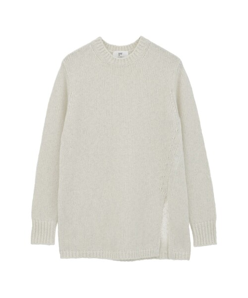 1er Arrondissement(プルミエアロンディスモン)の「ラメノットウールスリットニット(ニット/セーター・レディース・ブラック系その他3/オフホワイト・FREE)」の6枚目の写真
