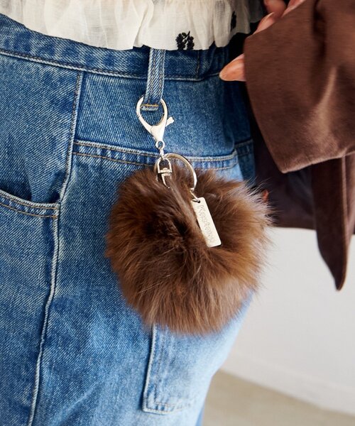 セール】【5色展開】ファーチャームキーホルダー（キーホルダー