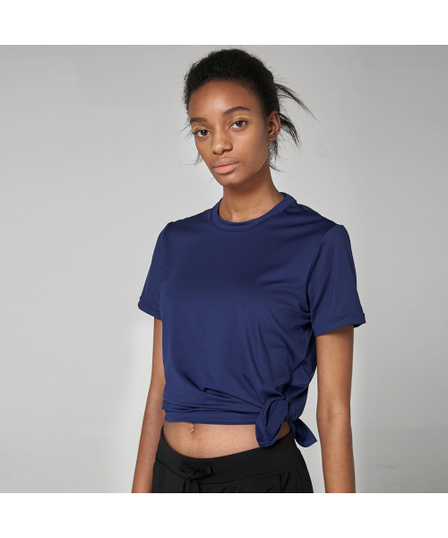 ATHPLATFORM(アスプラットフォーム)の「サイドスリットトップ_ダークブルー(Tシャツ/カットソー・レディース・その他・MEDIUM)」の1枚目の写真