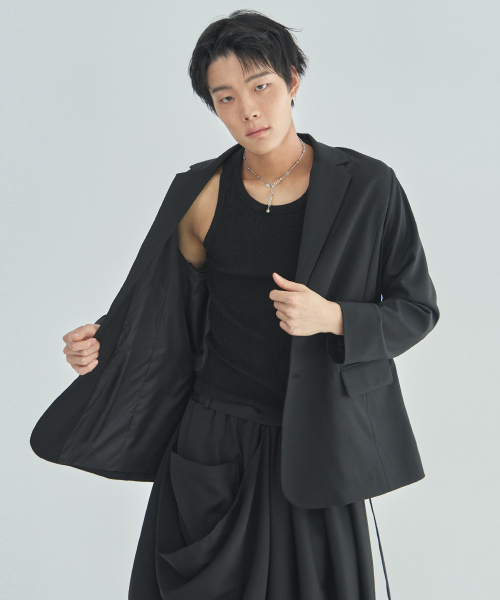 LAD EDITION(ラッドエディション)の「ウールブレンドオーバーサイズジャケット_ブラック(テーラードジャケット・メンズ・その他・FREE)」の4枚目の写真