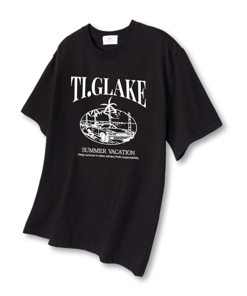TI.GLAKE(ティーグレイク)の「オープンカーベケーション オーバーサイズ 半袖Tシャツ ブラック(Tシャツ/カットソー・レディース・その他・LARGE/X-LARGE/XX-LARGE)」の1枚目の写真
