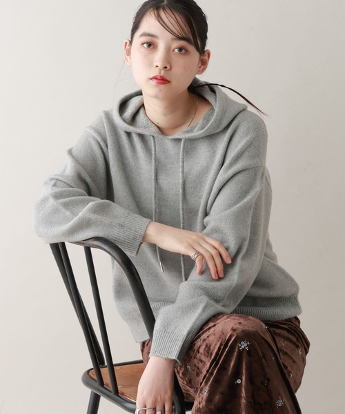 RAGEBLUE（レイジブルー）の「コクーンニットパーカー（ニット/セーター・レディース・ピンク/ブラック/グレー・FREE）」の8枚目の写真