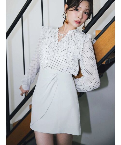 MERCURYDUO(マーキュリーデュオ)の「シフォンロングスリーブラッフルブラウス(シャツ/ブラウス・レディース・オフホワイト/ライトブルー/ベビーピンク/その他1・FREE)」の11枚目の写真