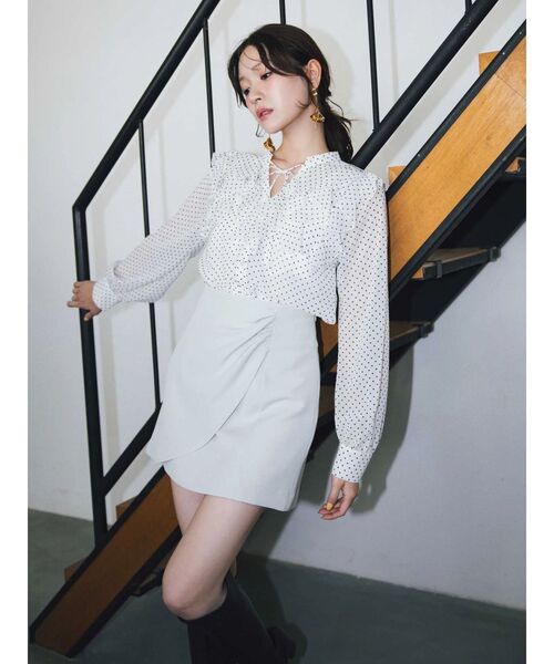 MERCURYDUO(マーキュリーデュオ)の「シフォンロングスリーブラッフルブラウス(シャツ/ブラウス・レディース・オフホワイト/ライトブルー/ベビーピンク/その他1・FREE)」の10枚目の写真