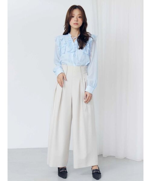 MERCURYDUO（マーキュリーデュオ）の「シフォンロングスリーブラッフルブラウス（シャツ/ブラウス・レディース・オフホワイト/ライトブルー/ベビーピンク/その他1・FREE）」の22枚目の写真