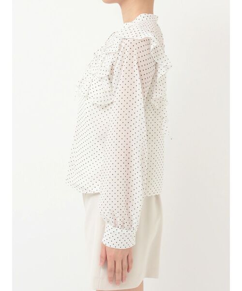 MERCURYDUO（マーキュリーデュオ）の「シフォンロングスリーブラッフルブラウス（シャツ/ブラウス・レディース・オフホワイト/ライトブルー/ベビーピンク/その他1・FREE）」の7枚目の写真